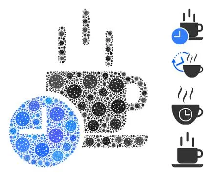 Coffee Break Mosaic of CoronaVirus Elements Illustrazione stock