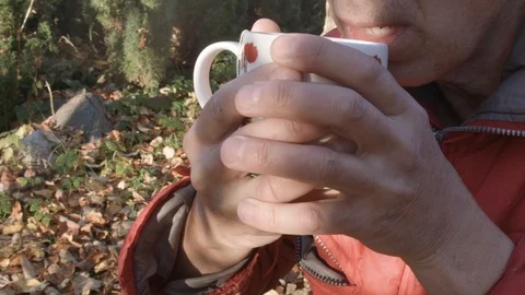 Coffee Break Outdoors Video stock 96848290