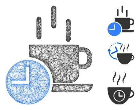 Coffee Break Polygonal Web Vector Mesh Illustration Stock Illustration