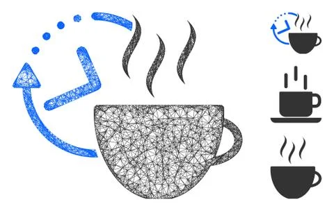 Coffee Break Polygonal Web Vector Mesh Illustration Stock Illustration