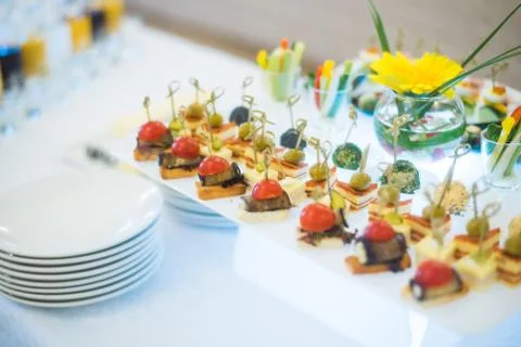 Coffee break prepare for serve guests attending seminar during break time in Stock Photos