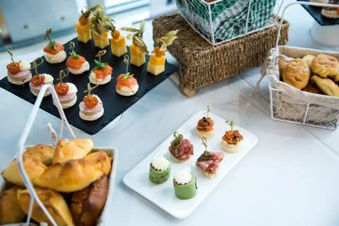 Coffee break prepare for serve guests attending seminar during break time in Stock Photos
