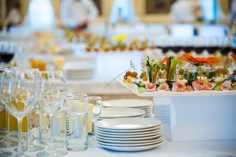 Coffee break prepare for serve guests attending seminar during break time in Stock Photos