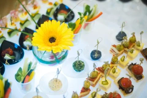 Coffee break prepare for serve guests attending seminar during break time in Stock Photos