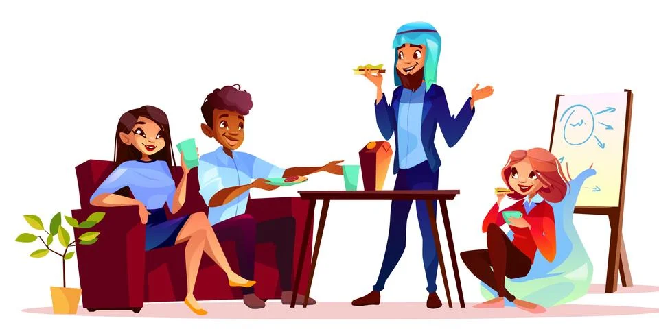 Coffee break at presentation illustration Stock Illustration
