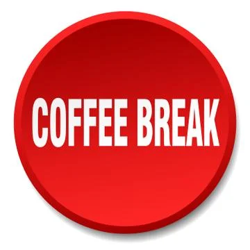 Coffee break red round flat isolated push button Illustrazione stock