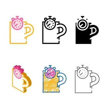 Coffee break relax time color icon vector looks Stock Illustration