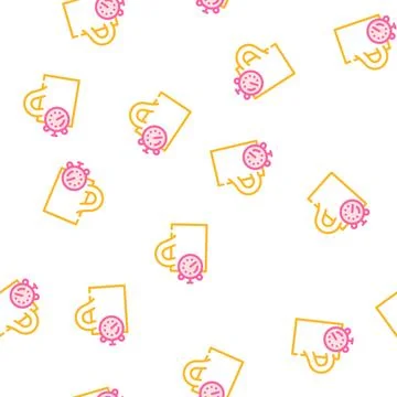 Coffee break relax time vector seamless pattern Stock Illustration