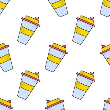 Coffee break seamless pattern textile print. repeat pattern background design Illustrazione stock