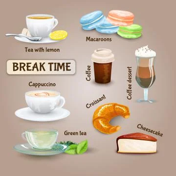 Coffee Break Set Illustrazione stock