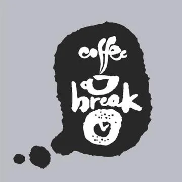 Coffee Break in a Speech Bubble Stock Illustration