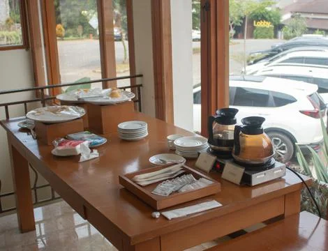 Coffee break at the table Stock-Fotos