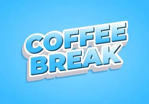 Coffee break text in bold blue letters on blue background Stock Illustration