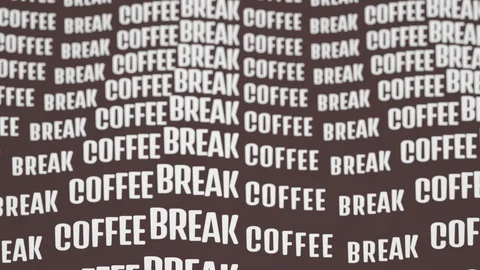Coffee break text kinetic typography. Cappuccino and morning espresso concept Stock Footage 128555277