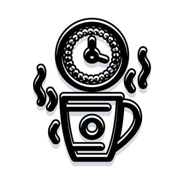 Coffee break time icon, hot beverage concept Stock Illustration