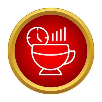 Coffee break time icon, managing work relaxation Stock Illustration
