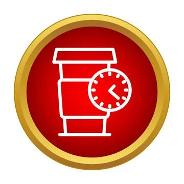 Coffee break time icon showing beverage schedule Stock Illustration