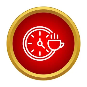 Coffee break time icon showing steaming cup Stock Illustration