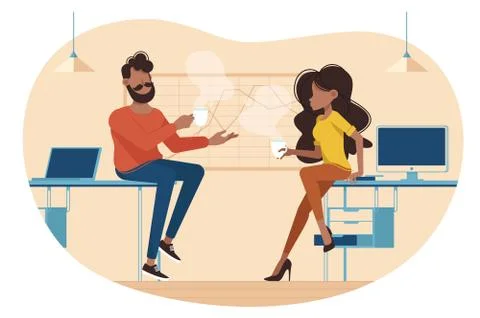 Coffee break at work Illustrazione stock