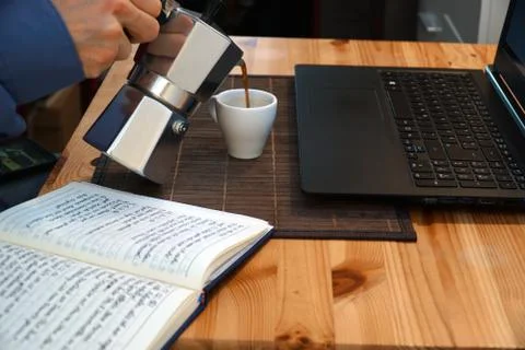 Coffee break at work for relaxation Stock Photos