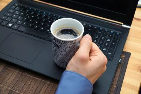 Coffee break at work for relaxation Foto stock