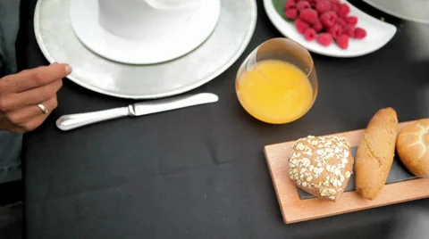 Coffee with a Breakfast Stock Footage 36052496