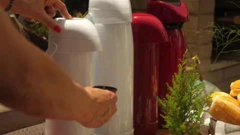 Coffee at breakfast table Stock Footage 272315213