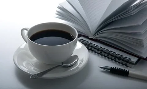 Coffee breakfast at the workplace Stock Photos