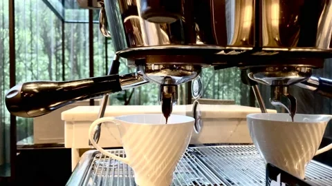 Coffee brew from machine Stock Footage 142321552