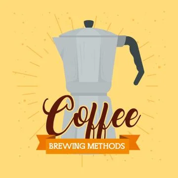 Coffee brewing method, moka pot Stock Illustration