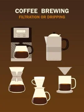 Coffee brewing methods, dripping or filtration process for beverage イラスト素材