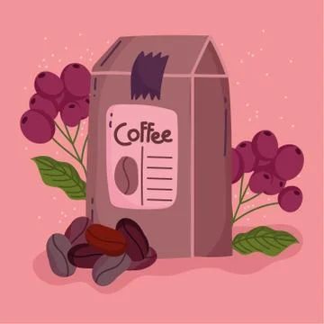 Coffee brewing methods, pack product seeds and dry grains Stock Illustration