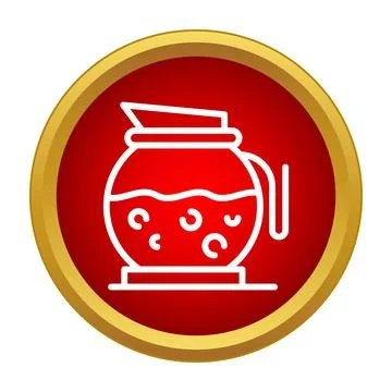 Coffee brewing pot icon for hot beverage Illustration