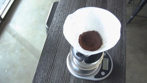 Coffee brewing Pour Over Panning Stock Footage 90467634