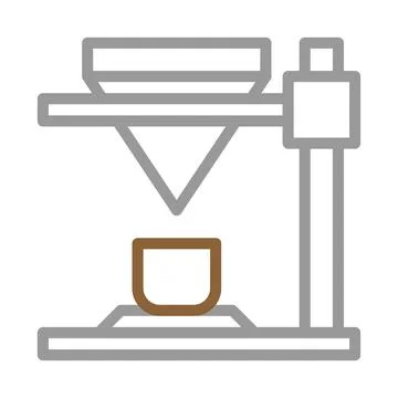 Coffee brewing process icon. Concept of coffee making and preparation. Stock Illustration