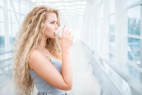 Coffee on the bridge. Stock Photos