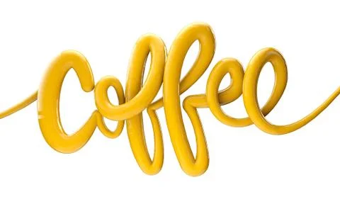 Coffee bright bubble script typography background 3D Render 스톡 일러스트