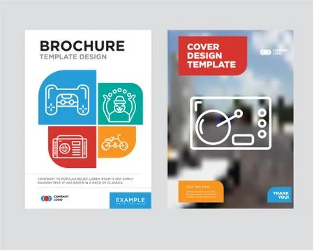 Coffee brochure flyer design template Stock Illustration