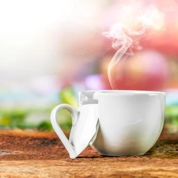 Coffee in broken cup Stock Photos