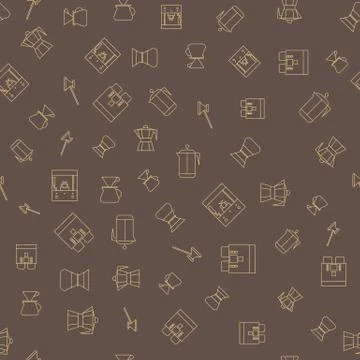Coffee brown seamless pattern. Stock Illustration