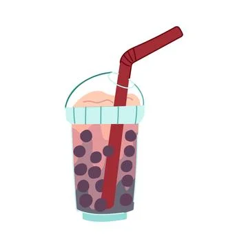 Coffee bubble tea cartoon vector illustration Stock Illustration