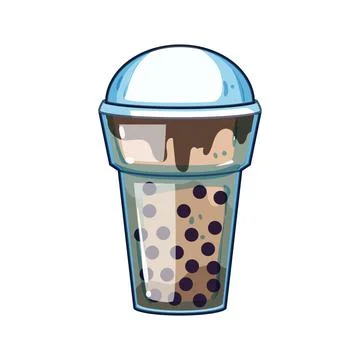 Coffee bubble tea cartoon vector illustration 스톡 일러스트