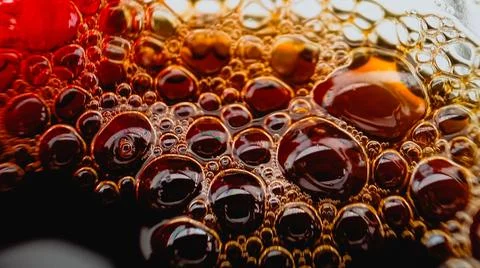 Coffee bubble from top view, Flat lay design, extreme close up Stock Photos