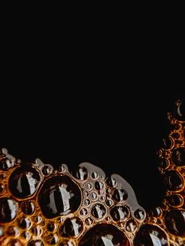 Coffee bubble from top view, Flat lay design, extreme close up Stock Photos