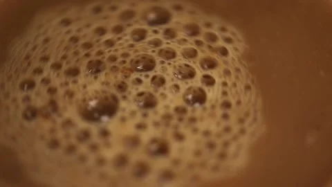 Coffee with bubbles close up macro Video stock 229970535