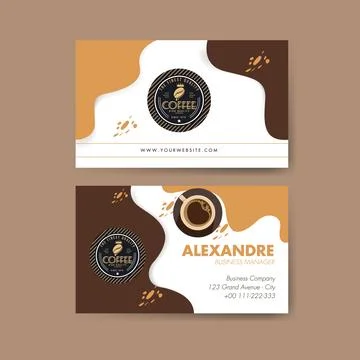 Coffee business card template vector design Stock Illustration