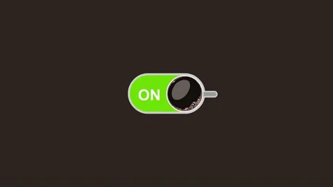 ON coffee button 4K Stock Footage 219750962
