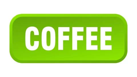 Coffee button. coffee square 3d push button Illustrazione stock