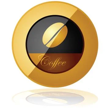 Coffee button Stock Illustration