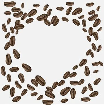 Coffee cafe. Coffee beans in abstract style on white background. Beans vector Stock Illustration